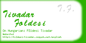 tivadar foldesi business card